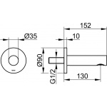Keuco IXMO Wylewka wanowa, 152 mm Chrom 59545010001