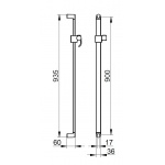 Keuco Elegance Drążęk prysznicowy 900 mm, Chrom 51685010900