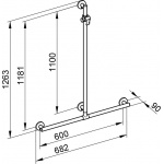 Keuco Plan Care System relingów 682x1263mm, Chrom 34914010611