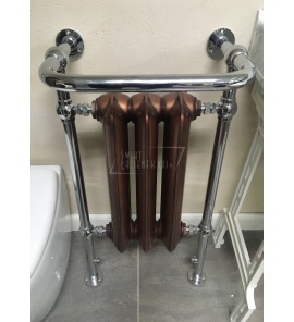 Terma Plain Towel Rail Grzejnik wodny ścienny 90x49 cm Antique Copper/Chrom WGNTR090049LAC5AX