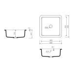 Marmorin Lena IV Umywalka podblatowa 44,8x44,8x16,7 cm Biały P_U_539_04_0448