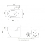 Cielo Smile Bidet stojący 35x53 cm z otworem na baterię basalto SMBIDBA