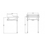Burlington Classic Stelaż pod umywalkę 53,8x57,5 Brushed Nickel T49ABNKL