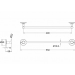 Burlington Wieszak prętowy na ręcznik 55 cm chrom A7CHR