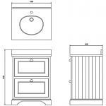 Burlington Szafka pod umywalkę matt green FF9MG