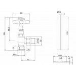 Burlington Zawory kątowe grzejnikowe Brushed Nickel/Biały R6BNKL