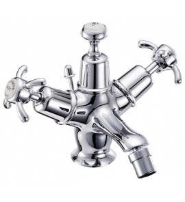 Burlington Bateria bidetowa z korkiem automatycznym bez pokręteł chrom T15-QT