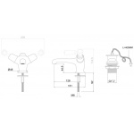 Burlington Bateria umywalkowa jednootworowa z korkiem bez pokręteł Chrom T13-QT