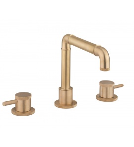 Crosswater MPRO Industrial Bateria umywalkowa 3-otworowa bez korka brushed brass PRI135DNUB