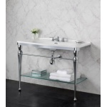 Victoria+Albert Candella 114 Stolik z zintegrowaną umywalką jeden wybity otwór na baterię 115x58 cm Polerowany chrom CAN-114-1TH-PC 