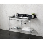 Victoria+Albert Metallo 113 Quartz Stolik z zintegrowaną umywalką 113x52 cm Polerowany chrom&czarny MET-113-QBK-N-PC 
