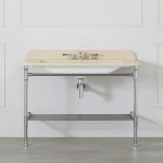 Victoria+Albert Metallo 113 Quartz Stolik z zintegrowaną umywalką 113x52 cm z otworem na baterię Polerowany chrom&jasnobrązowy MET-113-QBT-1TH-PC 