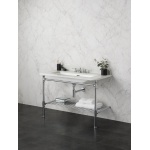 Victoria+Albert Metallo 113 Quartz Stolik z zintegrowaną umywalką 113x52 cm Polerowany chrom&biały MET-113-QWH-N-PC 