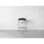 Victoria+Albert Metallo 61 Quartz Stolik z zintegrowaną umywalką 61x50 cm jeden otwór na baterię Polerowany chrom&czarny MET-61-QBK-1TH-PC