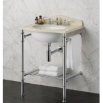 Victoria+Albert Metallo 61 Quartz Stolik z zintegrowaną umywalką 61x50 cm jeden wybity otwór na baterię Polerowany chrom&jasnobrązowy MET-61-QBT-1TH-PC 