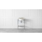 Victoria+Albert Metallo 61 Quartz Stolik z zintegrowaną umywalką 61x50 cm trzy wybite otwóry Polerowany chrom&biały MET-61-QWH-3TH-PC 