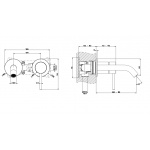 Gessi 316 Flessa Bateria umywalkowa podtynkowa element zewnętrzny Steel Brushed 54083.239 / 54083239