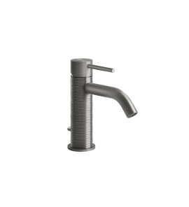Gessi 316 Trame Bateria umywalkowa jednootworowa z korkiem steel brushed 54301.239
