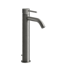 Gessi 316 Trame Bateria umywalkowa jednootworowa z korkiem steel brushed 54304.239