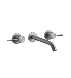 Gessi 316 Flessa Bateria umywalkowa 3-otworowa ścienna element zewnętrzny steel brushed 54094.239