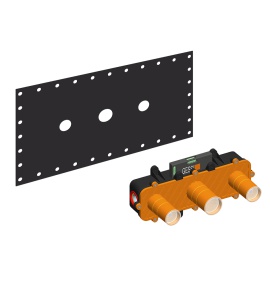 Gessi Venti20 Bateria umywalkowa 3-otworowa element podtynkowy chrom 45089.031