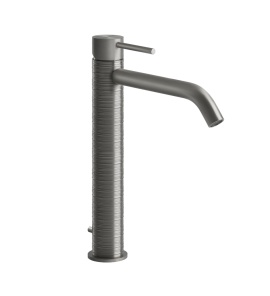 Gessi 316 Trame Bateria umywalkowa jednootworowa z korkiem steel brushed 54303.239