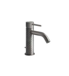 Gessi 316 Intreccio Bateria umywalkowa jednootworowa z korkiem steel brushed 54101.239