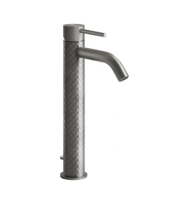 Gessi 316 Intreccio Bateria umywalkowa jednootworowa z korkiem steel brushed 54104.239
