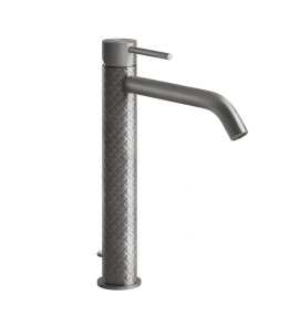 Gessi 316 Intreccio Bateria umywalkowa jednootworowa z korkiem steel brushed 54103.239