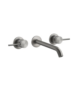 Gessi 316 Cesello Bateria umywalkowa ścienna element zewnętrzny steel brushed 54494.239