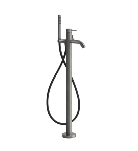 Gessi 316 Bateria wannowa wolnostojąca z prysznicem ręcznym element zewnętrzny steel brushed 54028.239