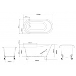 Clearwater Romano Wanna wolnostojaca 152,4x78,7 Biały N11ACS