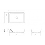 Clearwater Palermo Umywalka stawiana na blat 55x35 cm biały B3CCS