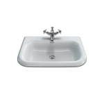     Burlington Chalfont Umywalka z kamienia naturalnego 65x47 biały połysk B8E 