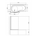 Britton Cleargreen EcoRound Parawan nawannowy jednoczęściowy zaokrąglony 82x145 BS7