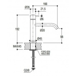 Ritmonio Diametro35 Bateria umywalkowa 1-otworowa czarny mat E0BA0124CLC04