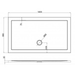 Britton Zamori Brodzik prostokątny 140x80 Biały Z1177A
