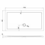 Britton Zamori Brodzik prostokątny 150x80 Biały Z1181A