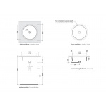 Flaminia Twin Set Umywalka podblatowa Ø 42 cm Czarna 5057NER