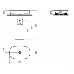 Ideal Standard Ipalyss Umywalka stawiana na blat 60x38 cm owalna biała E139601
