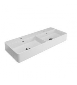 Olympia Ceramica Tratto Umywalka podwójna 100x41 biały połysk TRA4110101