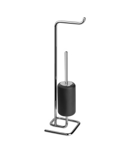 Gessi Goccia Szczotka do WC wolnostojąca z uchwytem na papier toaletowy (czarny) chrom 38068.031
