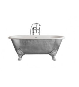 Gentry Home Carlton Wanna wolnostojąca żeliwna 178x80 biała/srebro z nogami 9142