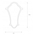 Gentry Home Agnes Lustro ścienne 100x65,4 cm wykończenie Rose Silver,Black lacquer 10-031