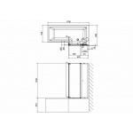 Britton Cleargreen EcoSquare Parawan nawannowy trzyczęściowy prawy 82x145 BS8R