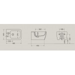 Hidra Faster Kiub Bidet ścienny Ceppo di gre grey KIWR14.100