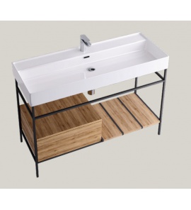 Hidra Faster Kiub Stelaż pod umywalkę 120 cm czarny/dąb rustykalny KSCP120.110