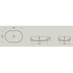 Hidra Gio Evolution Umywalka stawiana na blat 60x40 cm Green matt G60E.052+P125.052