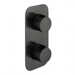 Vado Origins Bateria prysznicowa termostatyczna, podtynkowa, pionowa, 2-drożna Czarny szczotkowany IND-T148/2-ALT-BLK