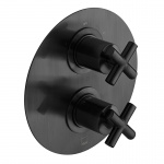 Vado Elements Bateria prysznicowa termostatyczna, podtynkowa, 2-drożna Czarny szczotkowany IND-ELE148D/2-BLK